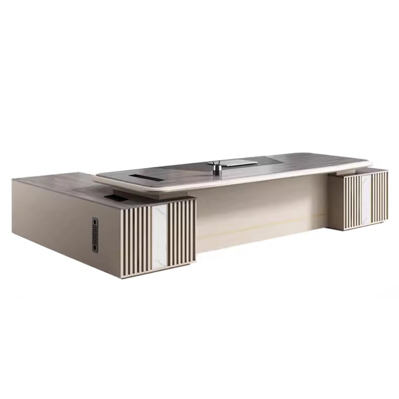 ワイヤリングBOXタイプ 配線孔あり 天板固定テーブル チェスト付き 引き出し付き 事務机 会社 事務所 エグゼクティブデスク 役員デスク カスタマイズ可能 LBZ-T059 tomokagu