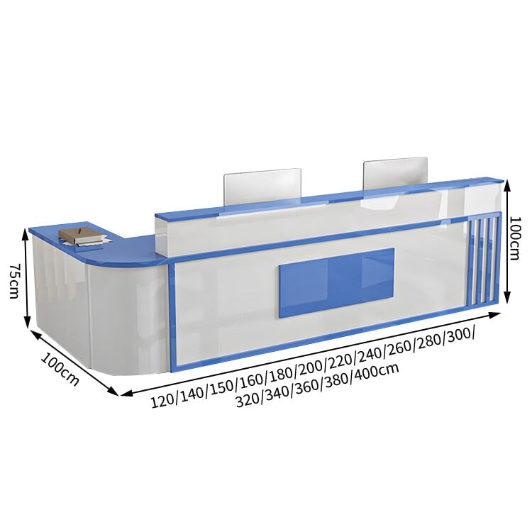 L型 焼け塗装 サイドキャビネット 配線穴付き 受付台 エントランス受付 レジカウンター カウンター モダン カスタマイズ可能 JDT-T007