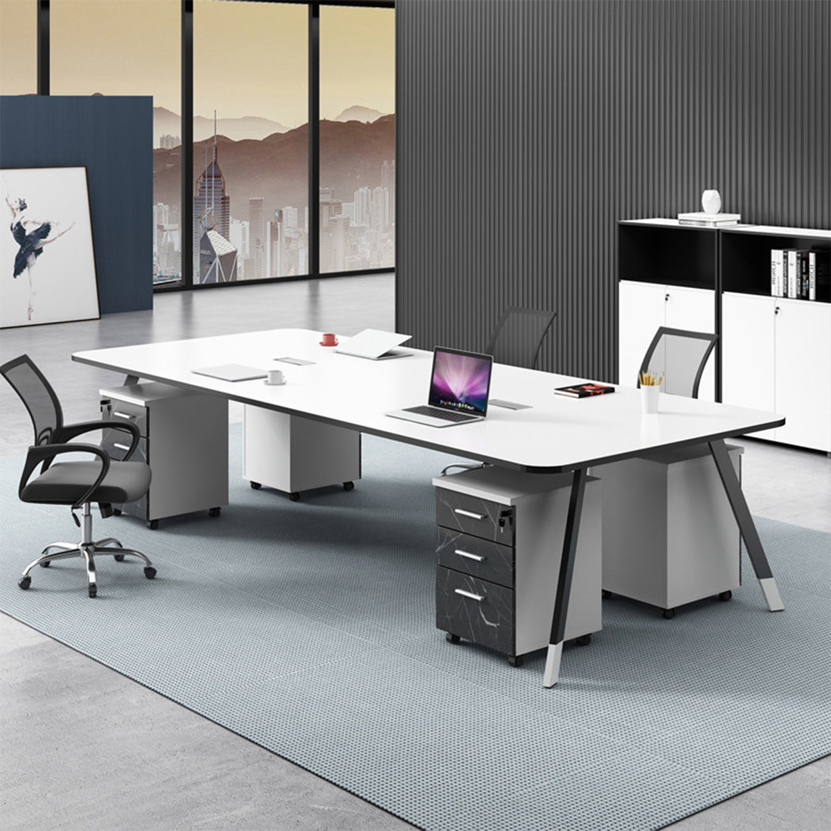 会議用テーブル テーブル デスク オフィスデスク 両用デスク シンプル スタイリッシュ 会議 スチール HYZ-T123