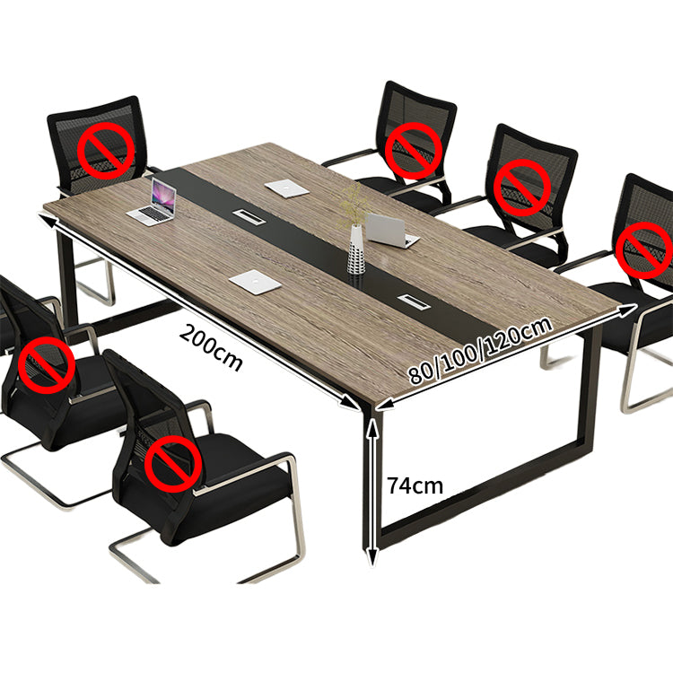 ミーティングテーブル 会議テーブル バイカラーデザイン 広々とした天板 メラミン化粧板 エコ素材 スチールフレーム 配線孔付き カスタマイズ可能 HYZ-T104