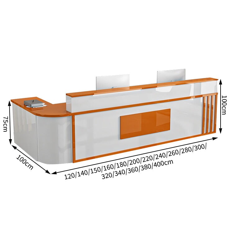 L型 焼け塗装 サイドキャビネット 配線穴付き 受付台 エントランス受付 レジカウンター カウンター モダン カスタマイズ可能 JDT-T007