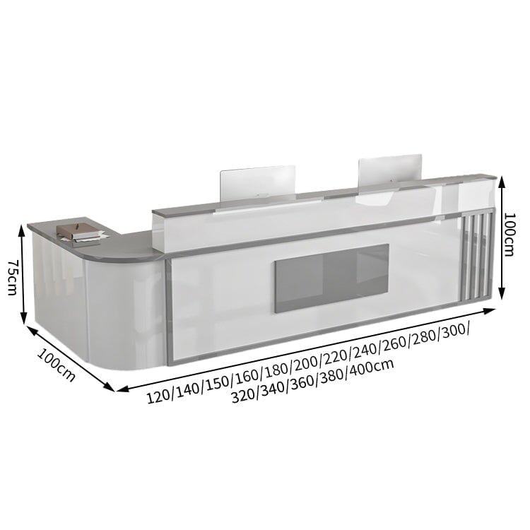 L型 焼け塗装 サイドキャビネット 配線穴付き 受付台 エントランス受付 レジカウンター カウンター モダン カスタマイズ可能 JDT-T007