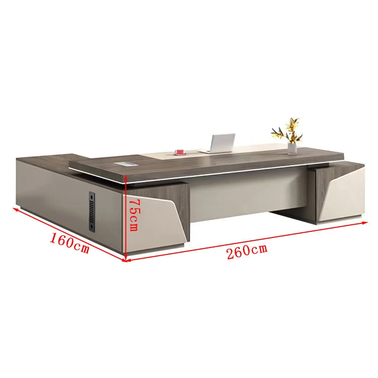 配線ボックス付き オフィスデスク ボステーブル シンプルモダン 大型クラステーブル 社長テーブル マネージャーテーブル カスタマイズ可能 LBZ-T013 tomokagu