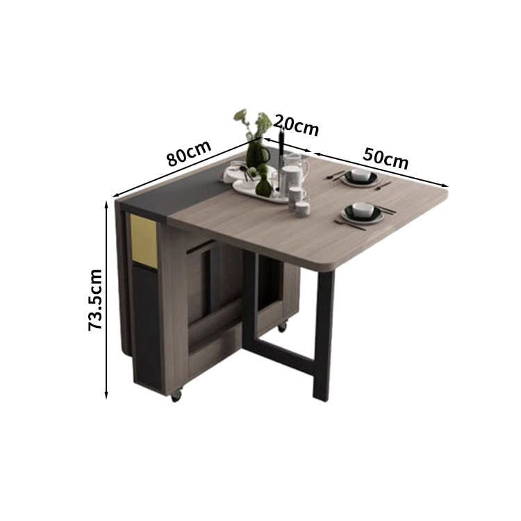 エコ素材 広い天板 収納スペース付き 木目調 折り畳みテーブル キャビネット テーブル グレー ホワイト CZ-T002 tomokagu