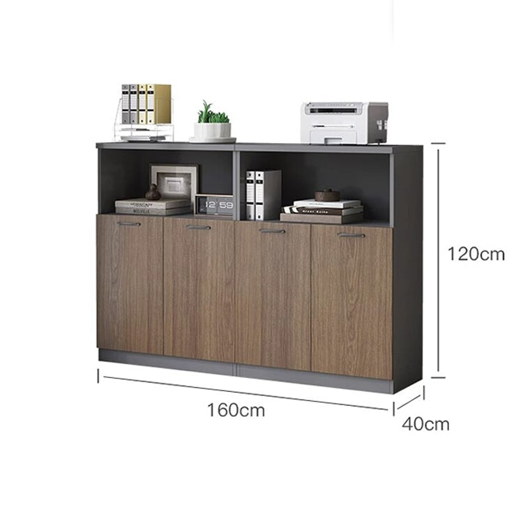 収納キャビネット 収納棚 収納ラック 整理棚 キャビネット オフィス用 リビング収納 扉付き 木製 ロータイプ ホワイト ウォールナット カスタマイズ可能 CWG-K012 - tomokagu