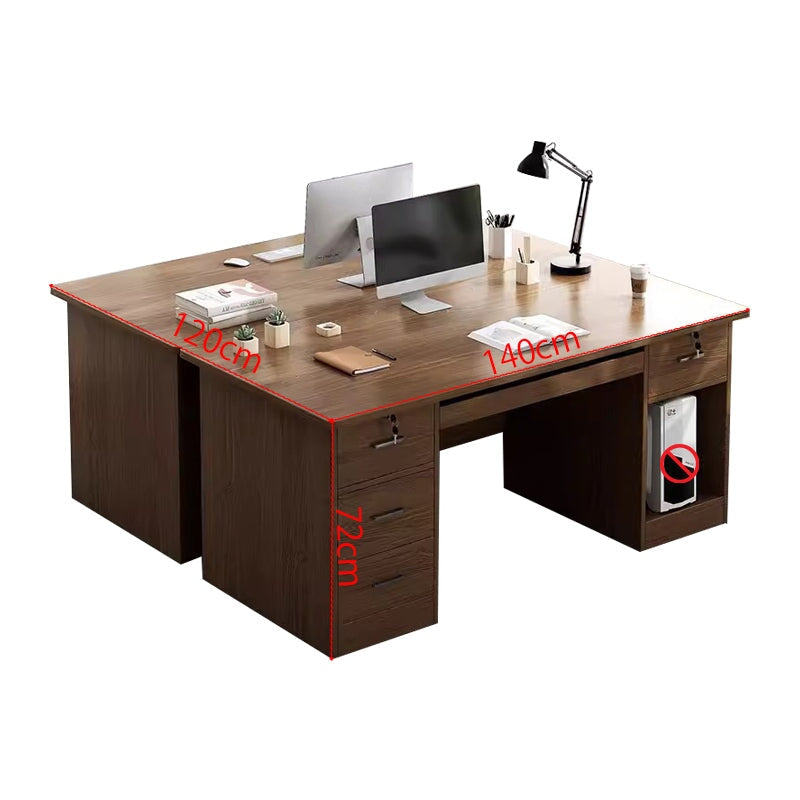 在宅ワーク用 引き出し付き 鍵付き PC収納 ワークデスク 天板固定デスク 長方形タイプ 会社用 事務所用 シンプル BGZ-T045 tomokagu