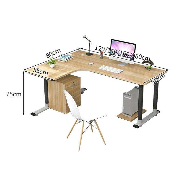 金属フレーム H字型 安定性 R仕上げ 配線穴キャップ 厚い天板 デスク パソコンデスク シンプル 木目調 簡素 実用 HD206-K  kaguyasu
