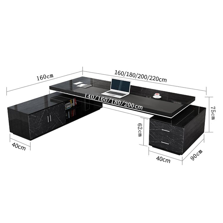 極厚 オフィスデスク 高級机 高級デスク 役員デスク 社長室 社長机 デスク カスタマイズ可能 LBZ-T011 tomokagu