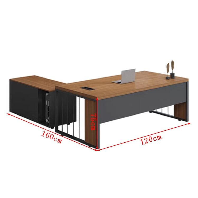 高耐荷重 幕板付き 配線ボックス付き エコ板材 社長デスク 社長机 事務所 広々とした天板 変形しにくい ウォールナット グレー 社長室 オーク カスタマイズ可能 LBZ-T037 tomokagu