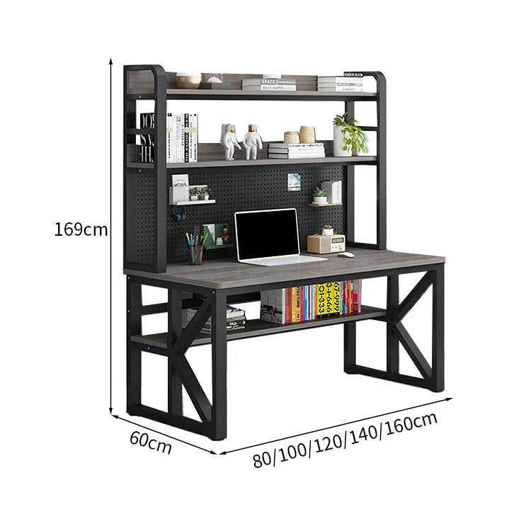 パイン材 ステンレス鋼 収納棚 転び止め 有孔ボード 広さ デスク パソコンデスク 作業デスク R仕上げ K字型 安定性 シンプル 簡素 BGZ-K-155  kaguyasu