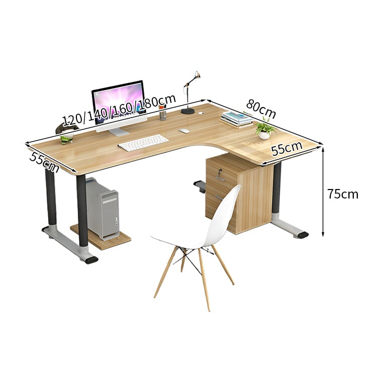 金属フレーム H字型 安定性 R仕上げ 配線穴キャップ 厚い天板 デスク パソコンデスク シンプル 木目調 簡素 実用 HD206-K  kaguyasu