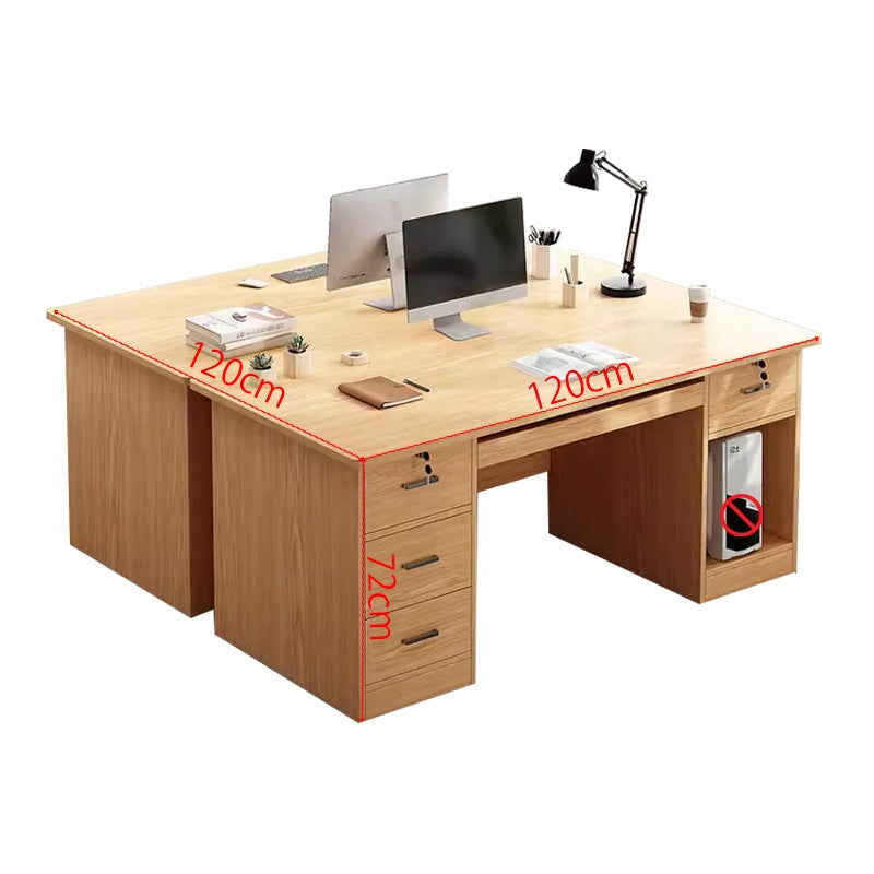 在宅ワーク用 引き出し付き 鍵付き PC収納 ワークデスク 天板固定デスク 長方形タイプ 会社用 事務所用 シンプル BGZ-T045 tomokagu