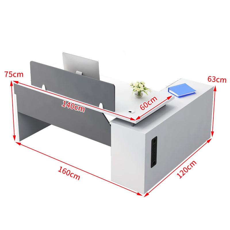 ダブル配線孔付き トップパネル付き サイドキャビネット付き 鍵付き 事務机 オフィスデスク ワークデスク パソコンデスク 会社用 事務所用 シンプル 木目調 BGZ-T082 tomokagu