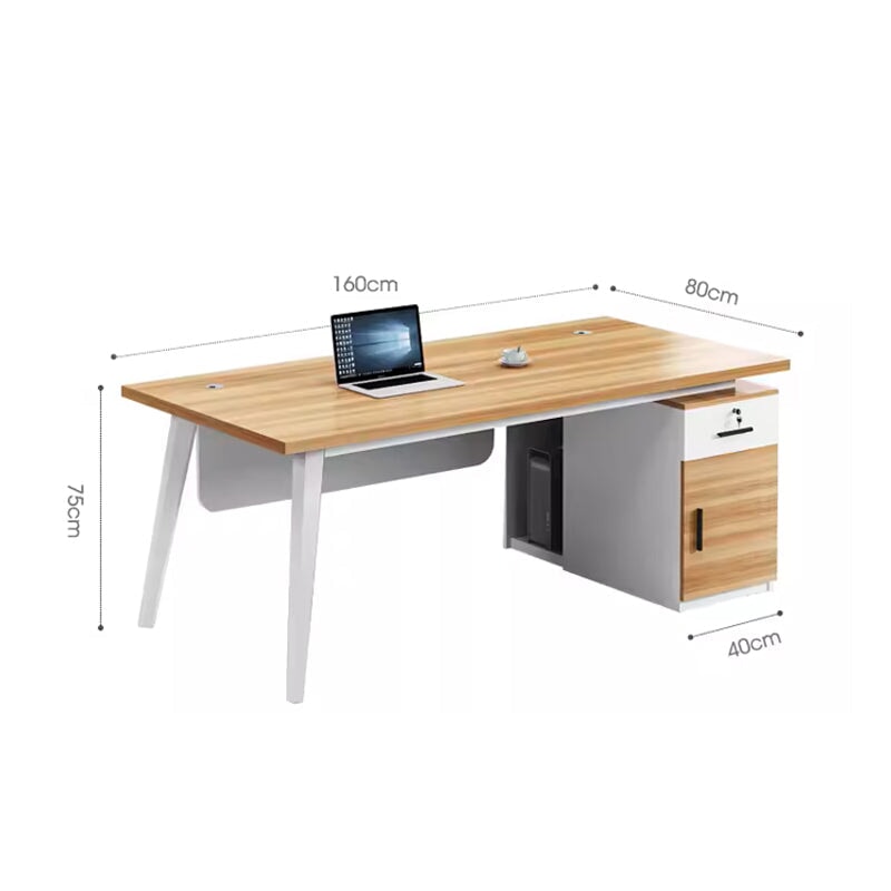 化粧板 スチール脚 幕板 サイドキャビネット シリンダー錠 配線孔 オフィスデスク BGZ-T059 tomokagu