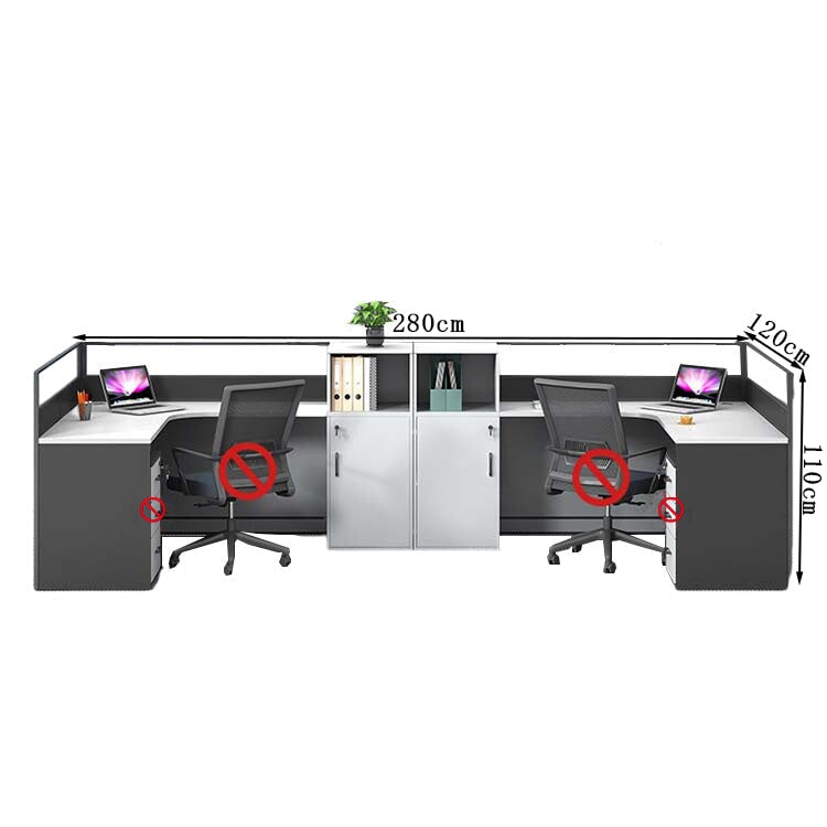 オフィスデスク ワークデスク 事務用デスク パソコンデスク デスク トップパネル サイドキャビネット 大容量収納 ホワイト カスタマイズ可能 BGZ-209 - kaguyasu