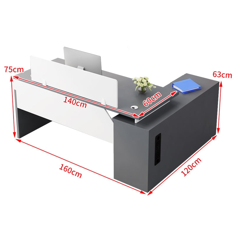 ダブル配線孔付き トップパネル付き サイドキャビネット付き 鍵付き 事務机 オフィスデスク ワークデスク パソコンデスク 会社用 事務所用 シンプル 木目調 BGZ-T082 tomokagu