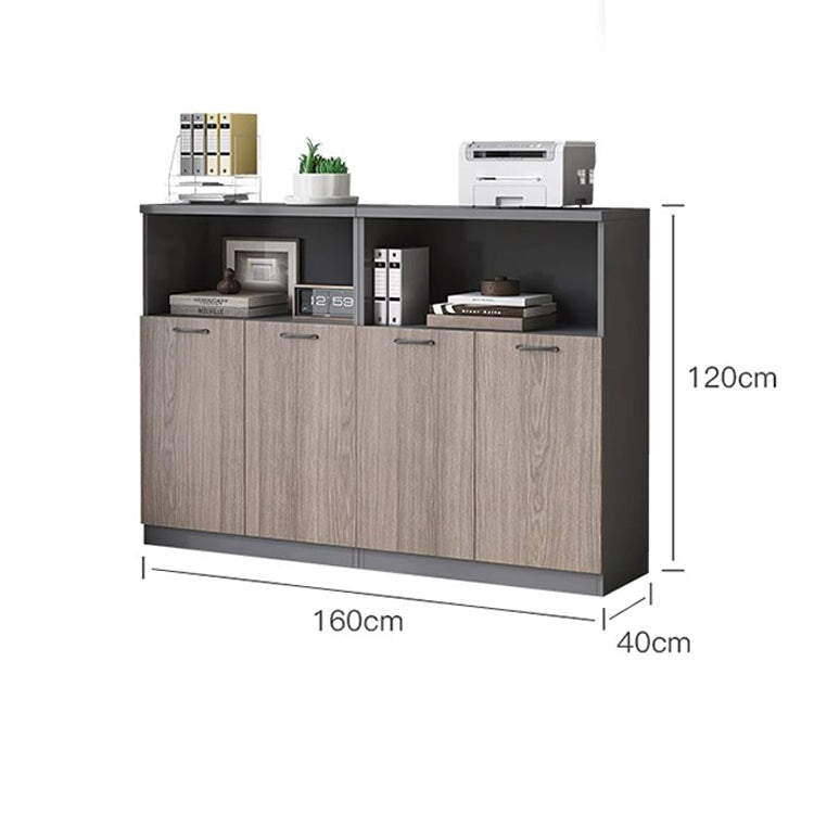 収納キャビネット 収納棚 収納ラック 整理棚 キャビネット オフィス用 リビング収納 扉付き 木製 ロータイプ ホワイト ウォールナット カスタマイズ可能 CWG-K012 - tomokagu