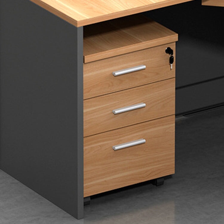 チェスト付き 移動可能 配線穴キャップ 集中力向上 デスク オフィスデスク コンセント増設可能 シンプル 実用 ナチュラル カスタマイズ可能 BGZ-K-229