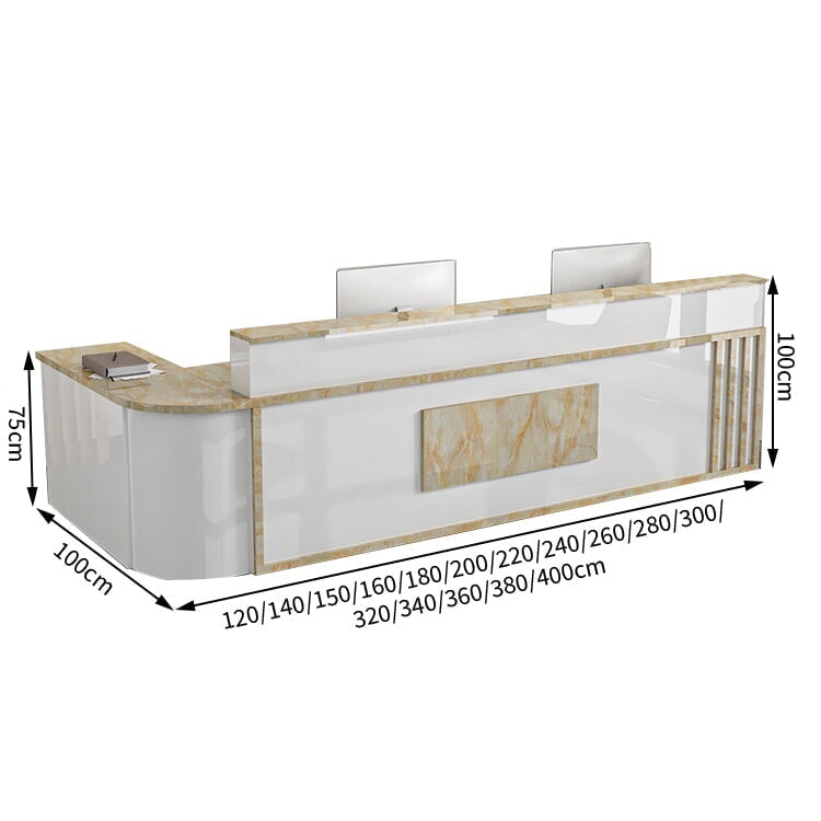 L型 焼け塗装 サイドキャビネット 配線穴付き 受付台 エントランス受付 レジカウンター カウンター モダン カスタマイズ可能 JDT-T007