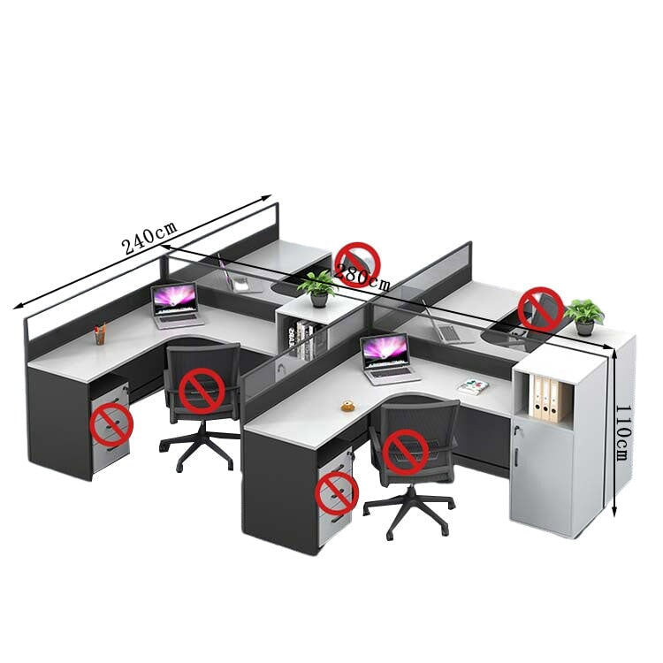 オフィスデスク ワークデスク 事務用デスク パソコンデスク デスク トップパネル サイドキャビネット 大容量収納 ホワイト カスタマイズ可能 BGZ-209 - kaguyasu