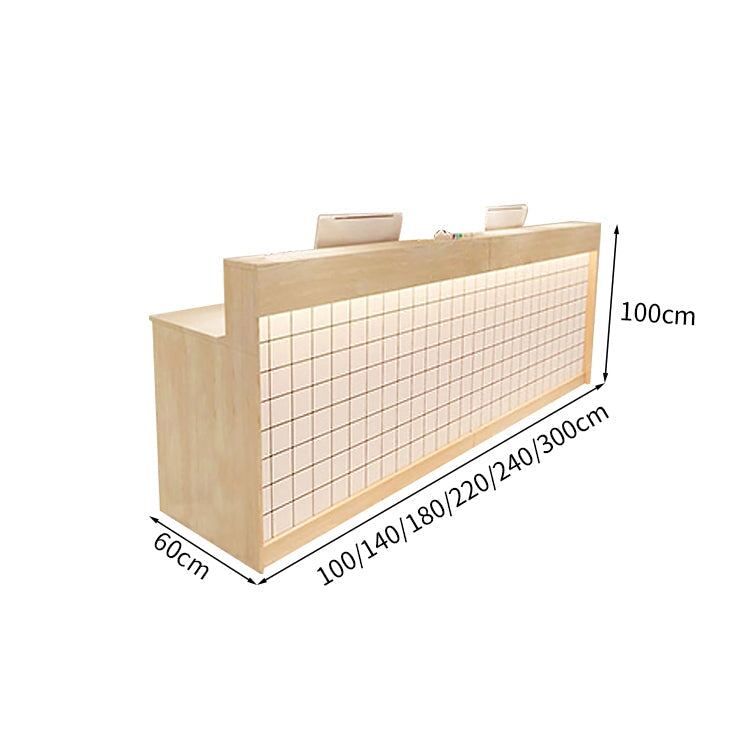 シンプル おしゃれ 木目調 LEDライト 受付カウンター レジカウンター レジ台 フロント 温もり ホワイト ナチュラル カスタマイズ可能 JDT-M-004   kaguyasu