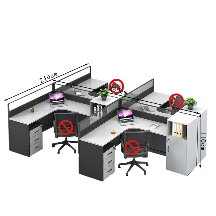 オフィスデスク ワークデスク 事務用デスク パソコンデスク デスク トップパネル サイドキャビネット 大容量収納 ホワイト カスタマイズ可能 BGZ-209 - kaguyasu