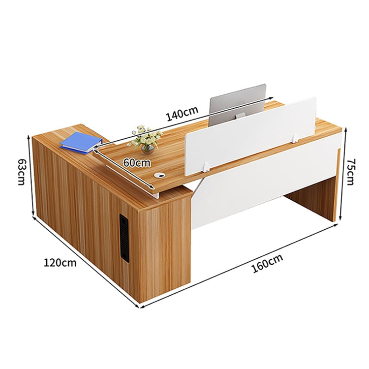 ダブル配線孔付き トップパネル付き サイドキャビネット付き 鍵付き 事務机 オフィスデスク ワークデスク パソコンデスク 会社用 事務所用 シンプル 木目調 BGZ-T082 tomokagu