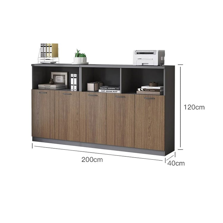 収納キャビネット 収納棚 収納ラック 整理棚 キャビネット オフィス用 リビング収納 扉付き 木製 ロータイプ ホワイト ウォールナット カスタマイズ可能 CWG-K012 - tomokagu