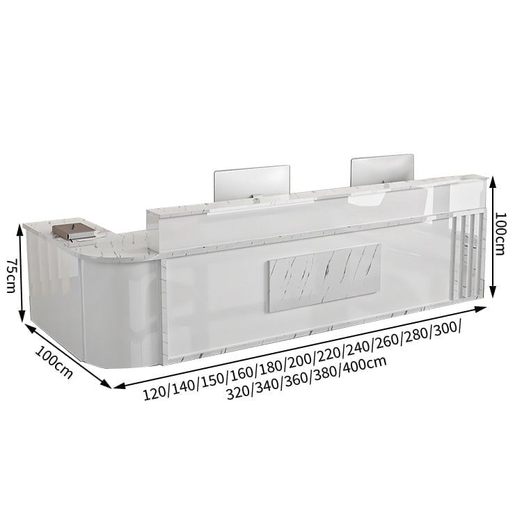 L型 焼け塗装 サイドキャビネット 配線穴付き 受付台 エントランス受付 レジカウンター カウンター モダン カスタマイズ可能 JDT-T007