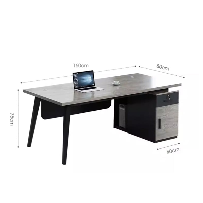 化粧板 スチール脚 幕板 サイドキャビネット シリンダー錠 配線孔 オフィスデスク BGZ-T059 tomokagu