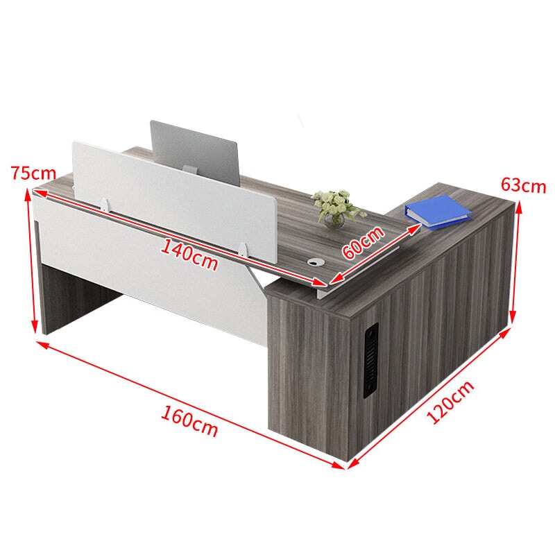 ダブル配線孔付き トップパネル付き サイドキャビネット付き 鍵付き 事務机 オフィスデスク ワークデスク パソコンデスク 会社用 事務所用 シンプル 木目調 BGZ-T082 tomokagu