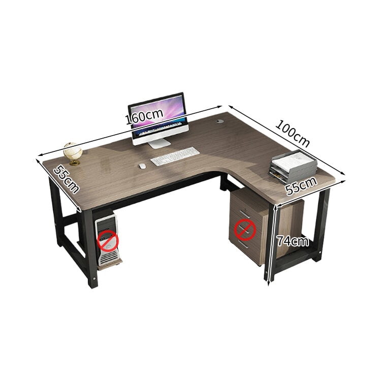 オフィスデスク 事務机 事務用デスク パソコンデスク ワークデスク デスク 配線穴 サイドキャビネット 木目調 BGZ-120 - kaguyasu