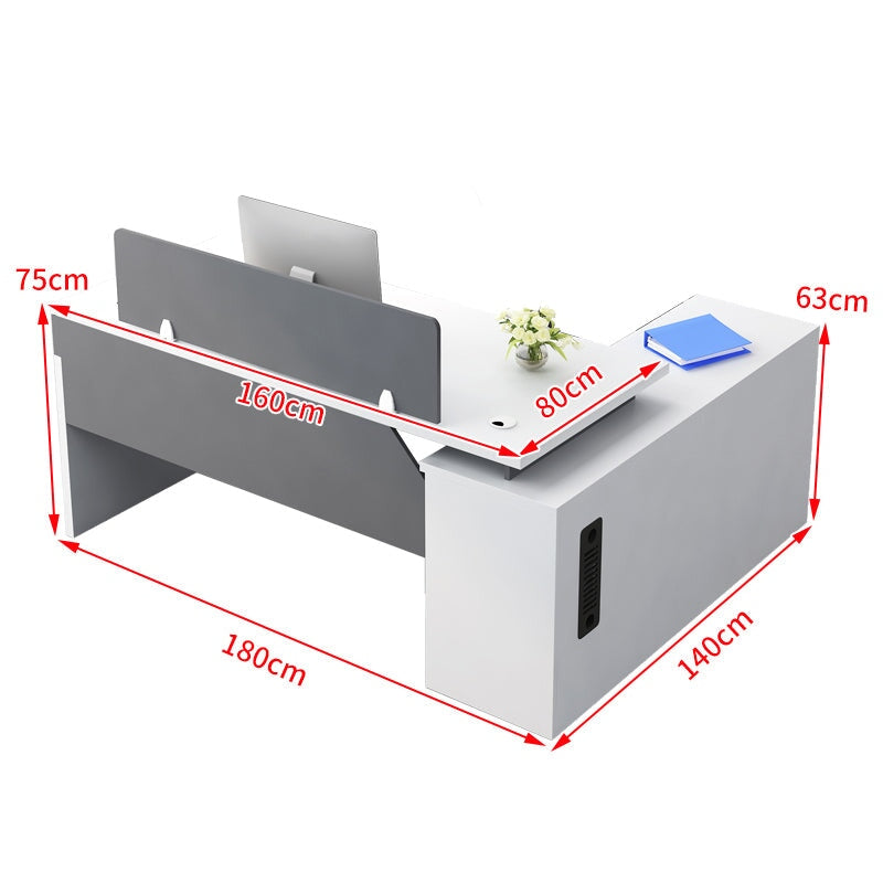 ダブル配線孔付き トップパネル付き サイドキャビネット付き 鍵付き 事務机 オフィスデスク ワークデスク パソコンデスク 会社用 事務所用 シンプル 木目調 BGZ-T082 tomokagu