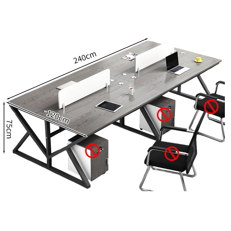 オフィスデスク デスク ワークデスク 事務机 デスク 会社用 キャビネット エコ素材 メラミン化粧板 スチールフレーム パネル 下肢空間 グレイオーク カスタマイズ可能 BGZ-S027