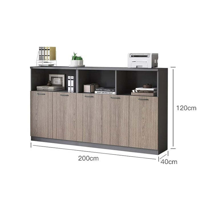 収納キャビネット 収納棚 収納ラック 整理棚 キャビネット オフィス用 リビング収納 扉付き 木製 ロータイプ ホワイト ウォールナット カスタマイズ可能 CWG-K012 - tomokagu