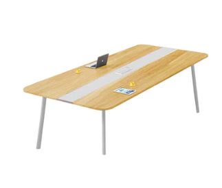 (組立代行サービス付きでお届けします) 会議用テーブル 商談テーブル ミーティングテーブル ゆとりのある卓上空間 スチール脚 高安定性 ダクトレール コンセント付き USBポート カスタマイズ可能 在庫あり HYZ-C079-3-kc