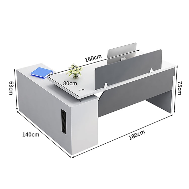 ダブル配線孔付き トップパネル付き サイドキャビネット付き 鍵付き 事務机 オフィスデスク ワークデスク パソコンデスク 会社用 事務所用 シンプル 木目調 BGZ-T082 tomokagu