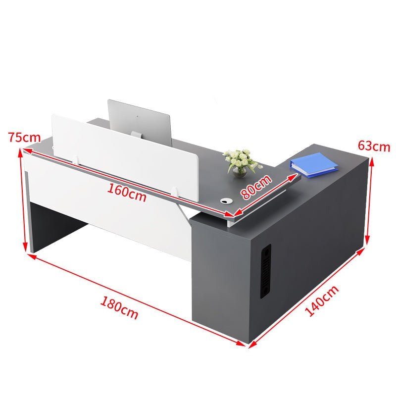 ダブル配線孔付き トップパネル付き サイドキャビネット付き 鍵付き 事務机 オフィスデスク ワークデスク パソコンデスク 会社用 事務所用 シンプル 木目調 BGZ-T082 tomokagu