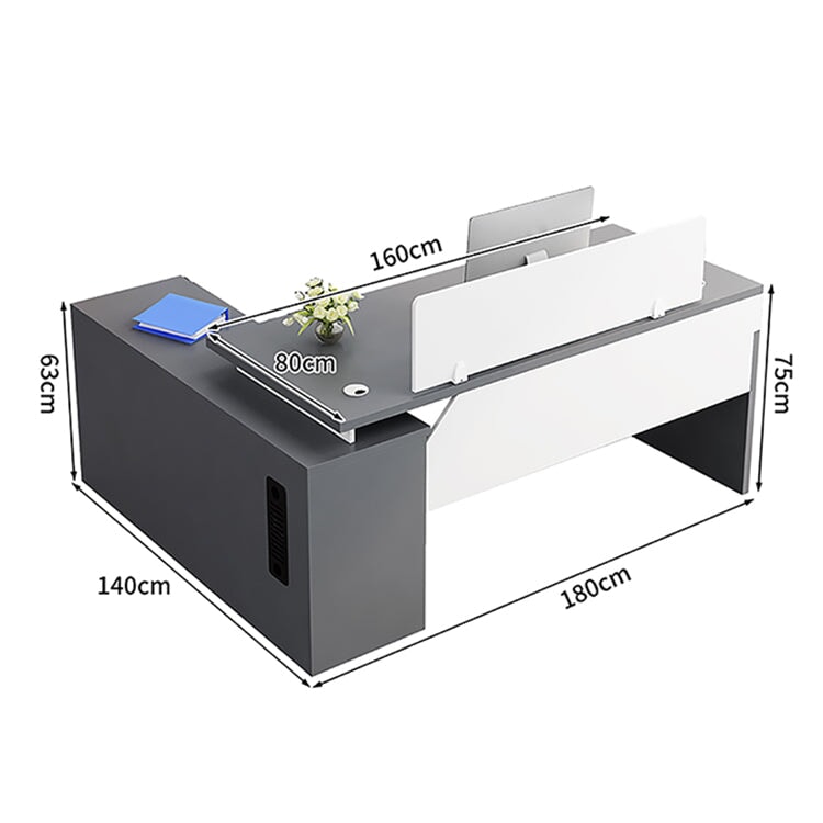 ダブル配線孔付き トップパネル付き サイドキャビネット付き 鍵付き 事務机 オフィスデスク ワークデスク パソコンデスク 会社用 事務所用 シンプル 木目調 BGZ-T082 tomokagu