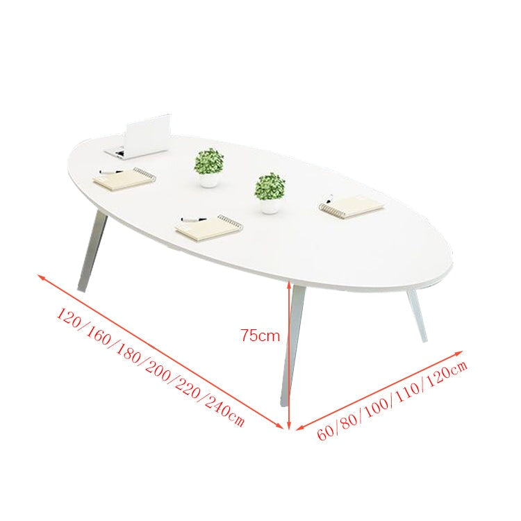 会議テーブル ミーティングテーブル 会議机 ワークデスク オフィスデスク 配線ボックス 台形フレーム シンプル ホワイト カスタマイズ可能 HYZ-K024 - kaguyasu