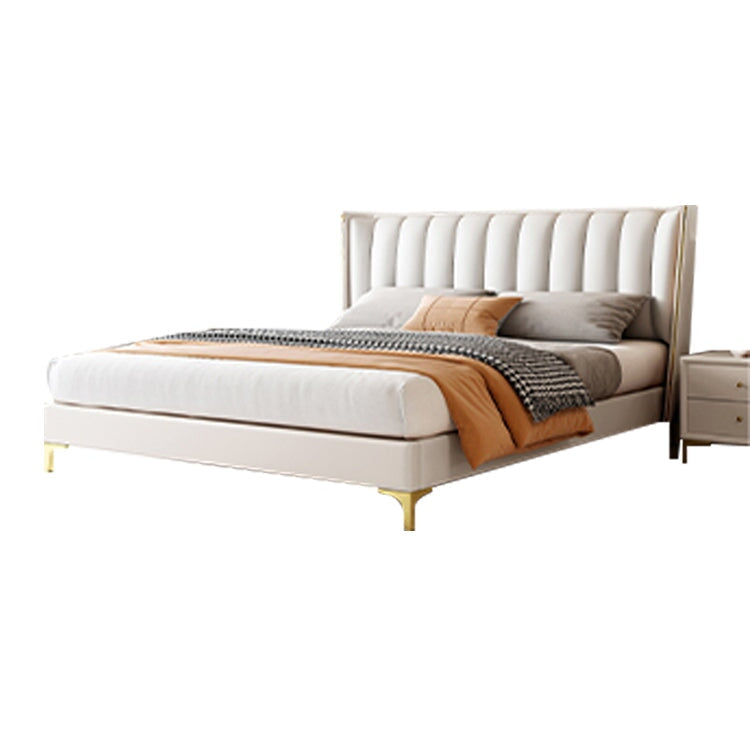 手の届く贅沢 シンプル モダン 主寝室 タイニーハウス 新婚用 ダブル 柔らかい 無垢材 トップレイヤーレザー ベッド