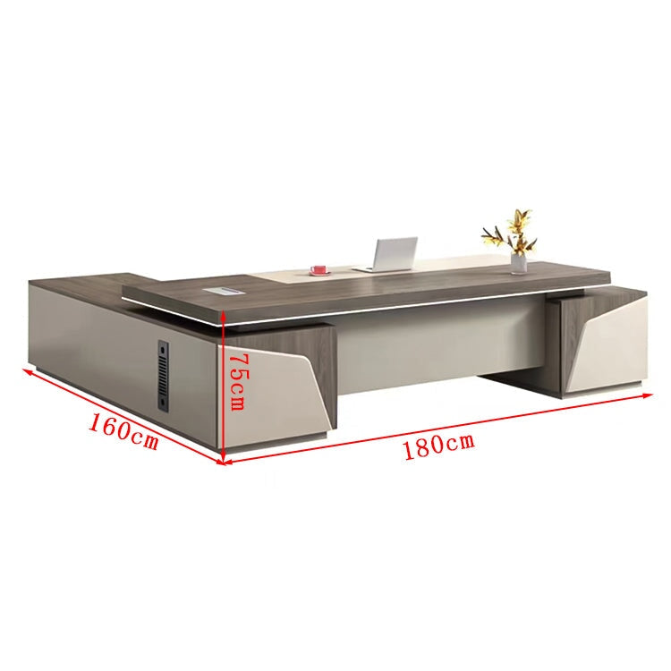 配線ボックス付き オフィスデスク ボステーブル シンプルモダン 大型クラステーブル 社長テーブル マネージャーテーブル カスタマイズ可能 LBZ-T013 tomokagu