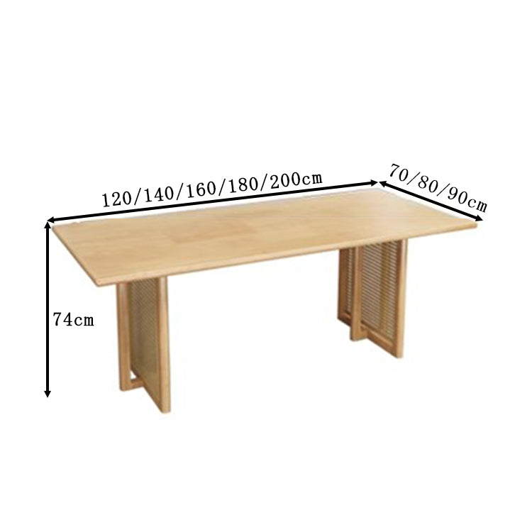 ラバーウッド 安定感抜群 ラタン調 ほぞ継ぎ ダイニングテーブル 食卓テーブル 木製テーブル リビング兼用 5人席 おしゃれ ナチュラル ブラック CZ-T041 tomokagu