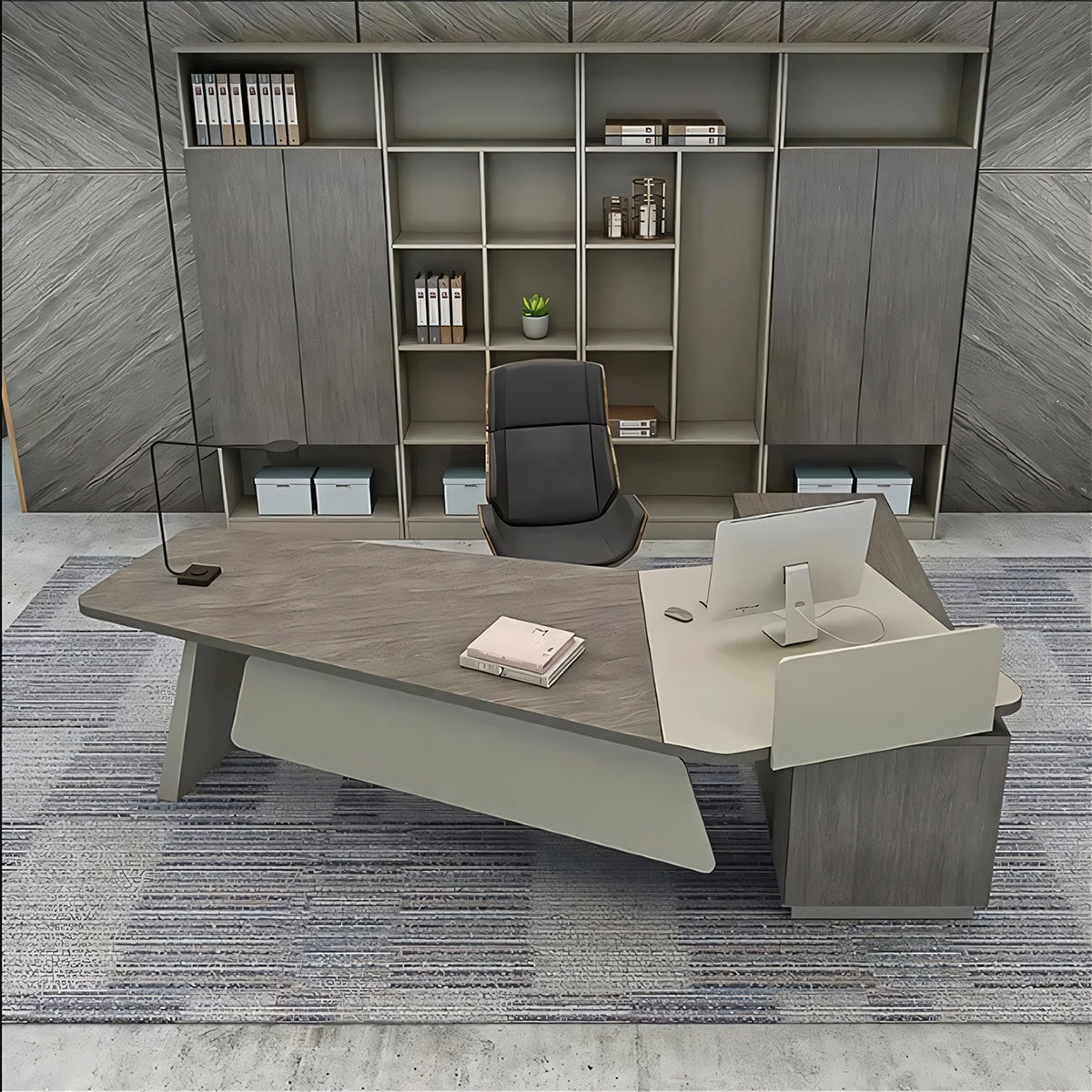 配線ボックス付き 冷却口付き エグゼクティブデスク 社長机 役員用デスク オフィスデスク 役員机 作業机 カスタマイズ可能 LBZ-T022 tomokagu