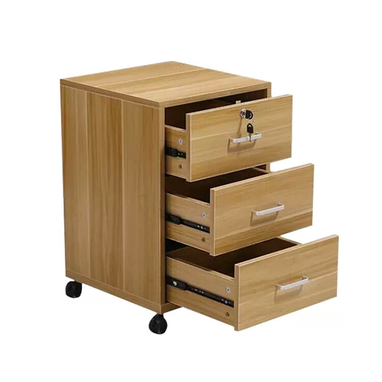 オフィスデスク 事務机 事務用デスク パソコンデスク ワークデスク デスク 配線穴 サイドキャビネット 木目調 BGZ-120 - kaguyasu