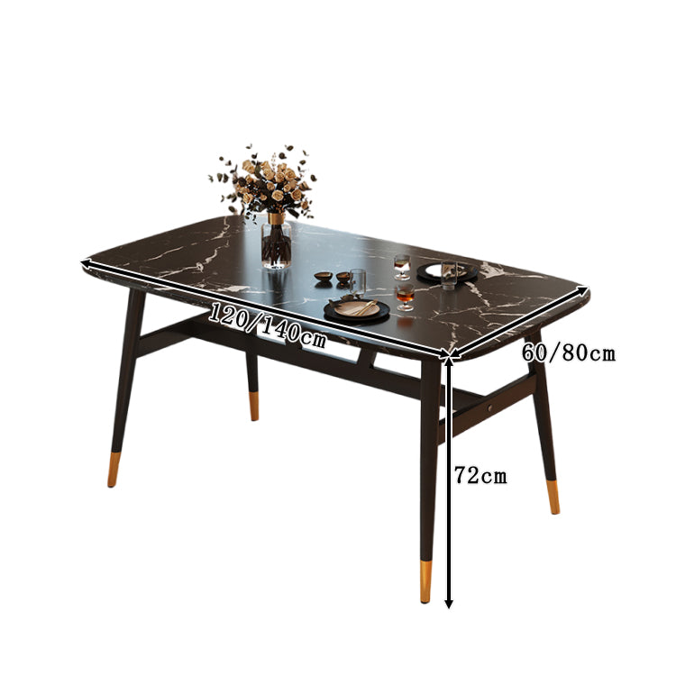 金メッキ 炭素鋼フレーム 安定感抜群 マーブル調 ダイニングテーブル 食卓テーブル 木製テーブル 4人席 角丸型 おしゃれ ホワイトマーブル CZ-T040 tomokagu