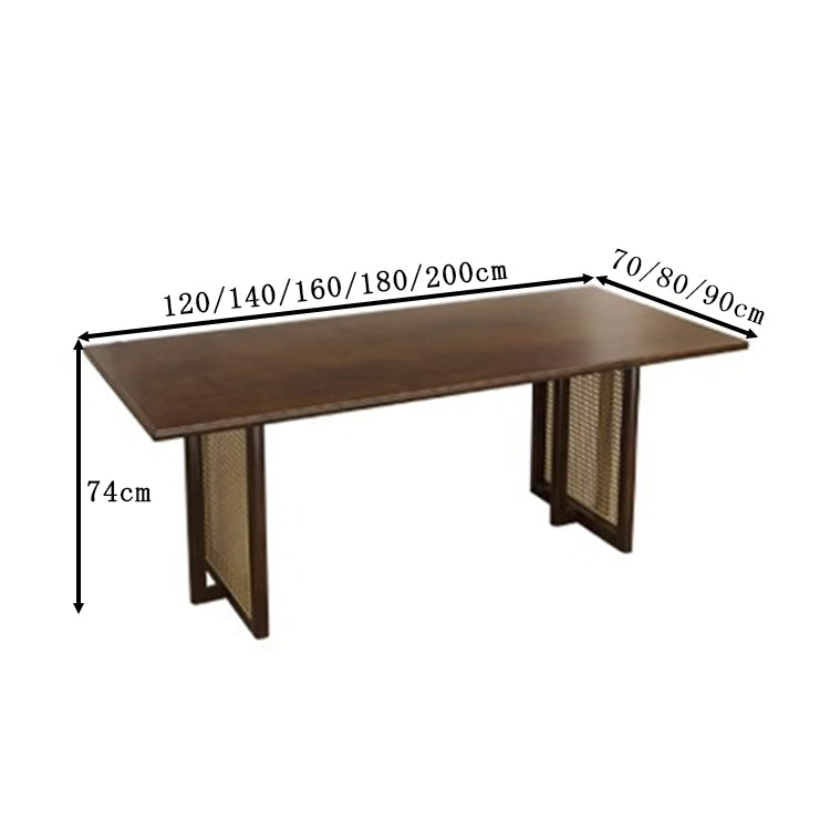 ラバーウッド 安定感抜群 ラタン調 ほぞ継ぎ ダイニングテーブル 食卓テーブル 木製テーブル リビング兼用 5人席 おしゃれ ナチュラル ブラック CZ-T041 tomokagu