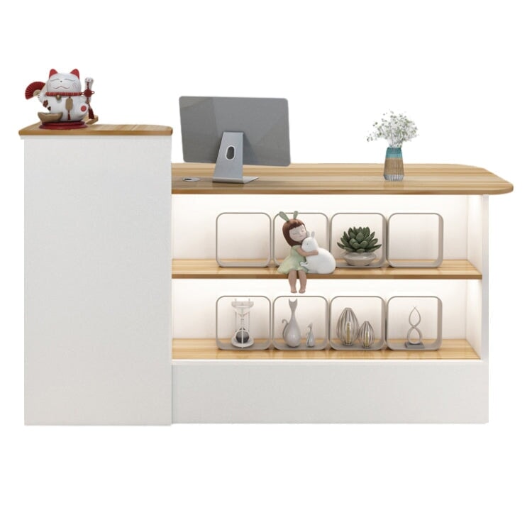 受付カウンター レジカウンター オフィス受付 鍵付き 配線穴付き 角丸 シンプル ホワイト カスタマイズ可能 JDT-M-104