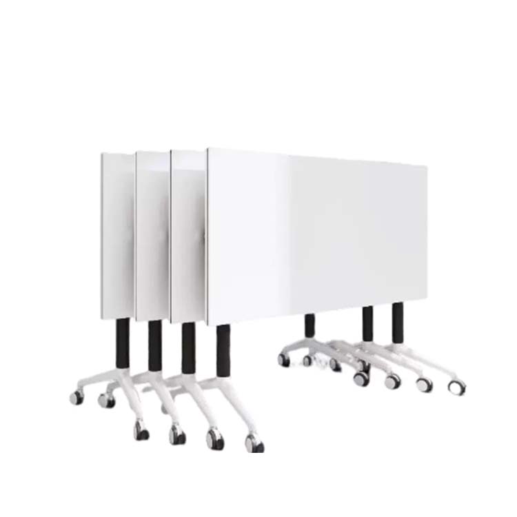 会議テーブル オフィスデスク 長方形テーブル 回転可能 キャスター付き バックル付き シンプル ホワイト tomokagu