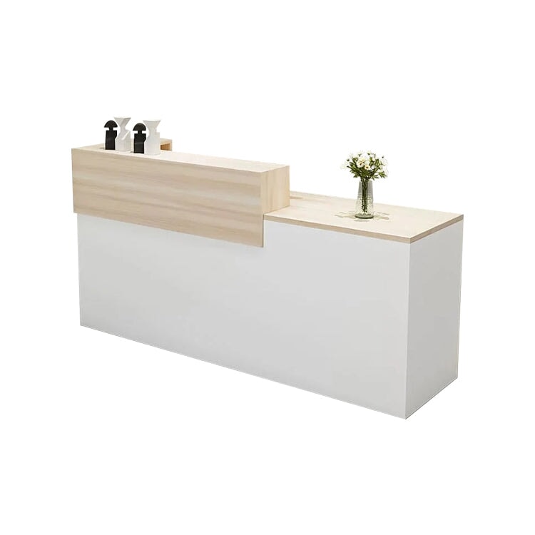 受付カウンター レジカウンター 受付台 カウンター 収納棚 引き出し付き キーボードトレイ付き 袖机 配線穴付き ホワイト カスタマイズ可能 JDT-K-111 kaguyasu